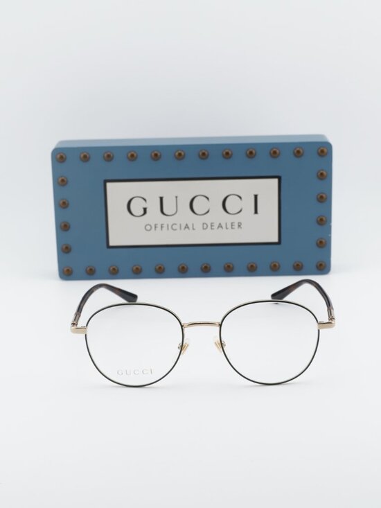 Gucci GG0392O 004 Round Eyeglasses 51mm - Green / Gold main image 9